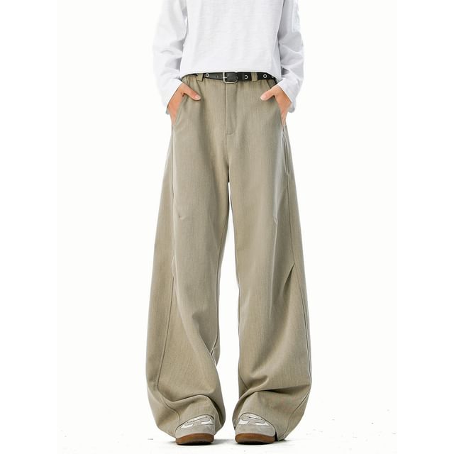 Ffodia-High Waist Plain Wide Leg Pants