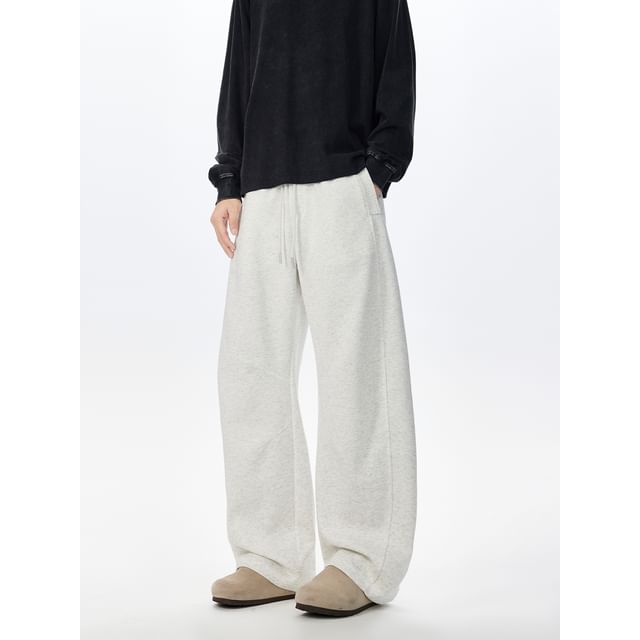 Ffodia-High Waist Plain Wide Leg Sweatpants