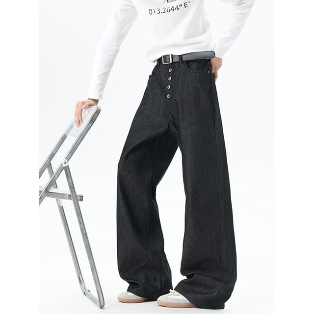 Ffodia-High Waist Wide Leg Jeans