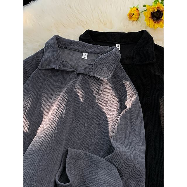 Filmas-Long-Sleeve Plain Polo Shirt