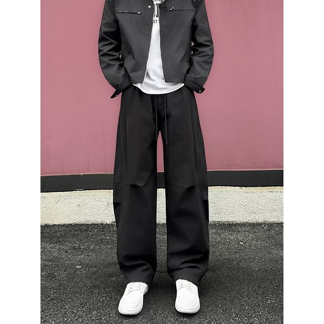 Filmas-Mid Rise Plain Wide Leg Cargo Pants