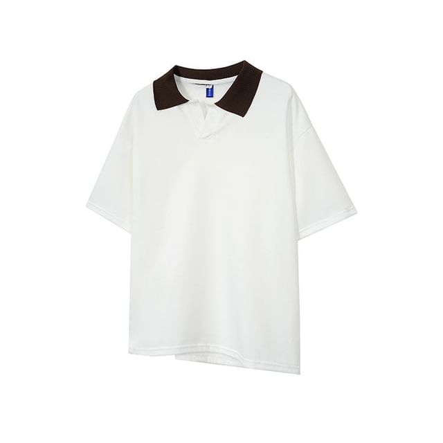 Filmas-Short-Sleeve Collared Two Tone Polo Shirt