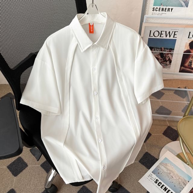 Filmas-Short-Sleeve Plain Shirt
