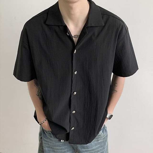 Filmas-Short-Sleeve Plain Shirt