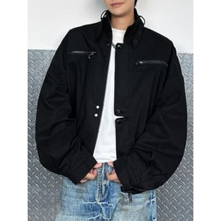 Filmas-Stand Collar Plain Zip Jacket
