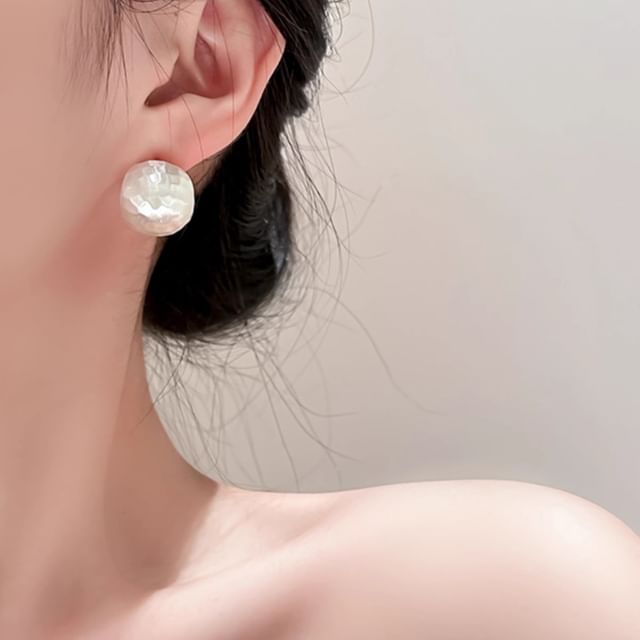 Fireflicka-Brushed Dome Leverback Stud Earring