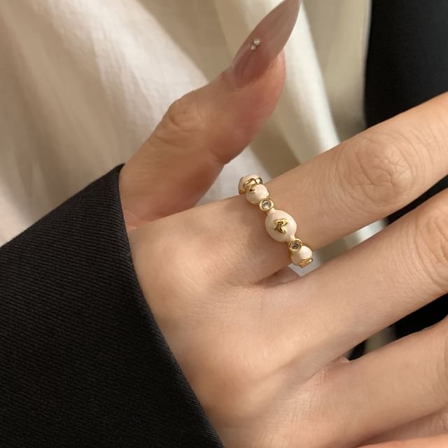 Fireflicka-Enamel Bead Alloy Open Ring