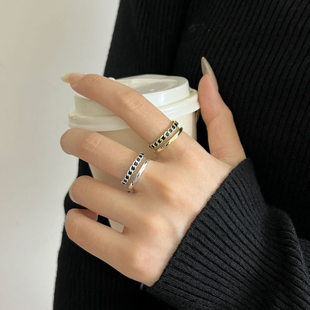 Fireflicka-Layered Alloy Open Ring