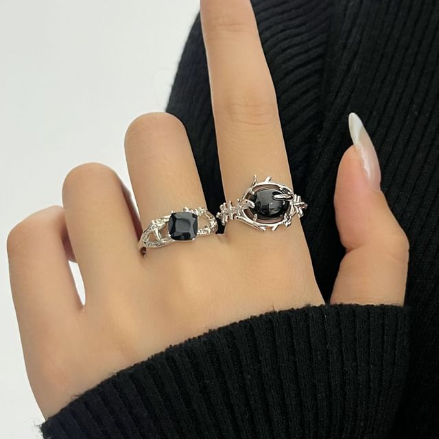 Fireflicka-Rhinestone Thorn Alloy Open Ring Various Designs