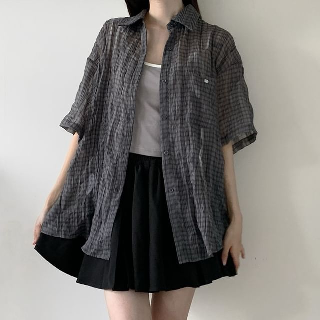 Florimi-Plaid Button-Up Shirt Various Designs