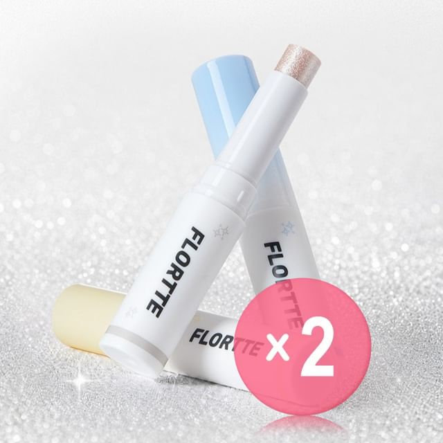FLORTTE-Crystal Sparkle Eyeshadow Stick - 6 Colors 2pcs Bundle Set