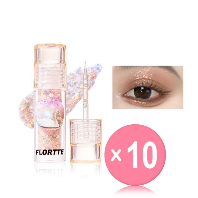FLORTTE-SHINY LIQUID EYESHADOW - 4 Colors 5-8 10pcs Bundle Set