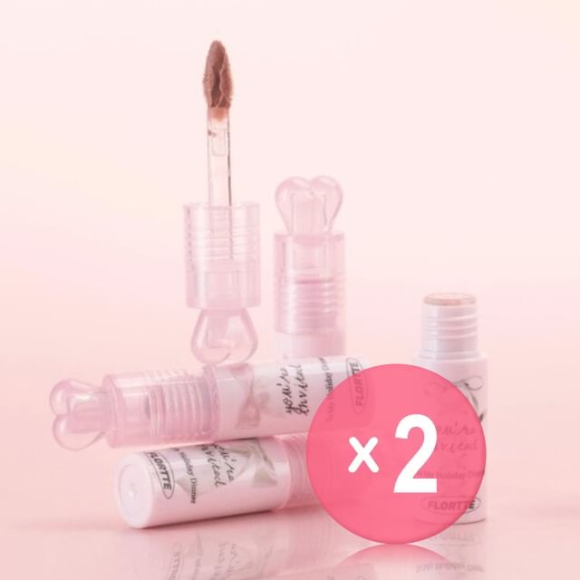 FLORTTE-Small Bowknot Series Lip Cream - 6 Colors 2pcs Bundle Set