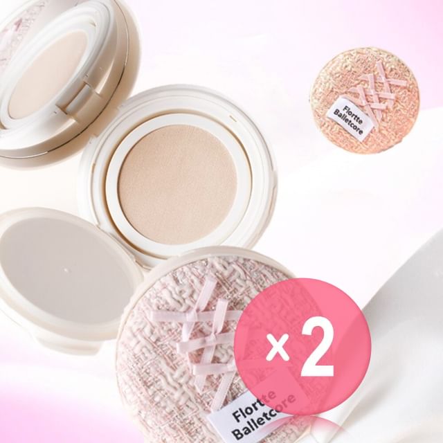 FLORTTE-Soft Matte Cushion Foundation - 2 Colors 2pcs Bundle Set