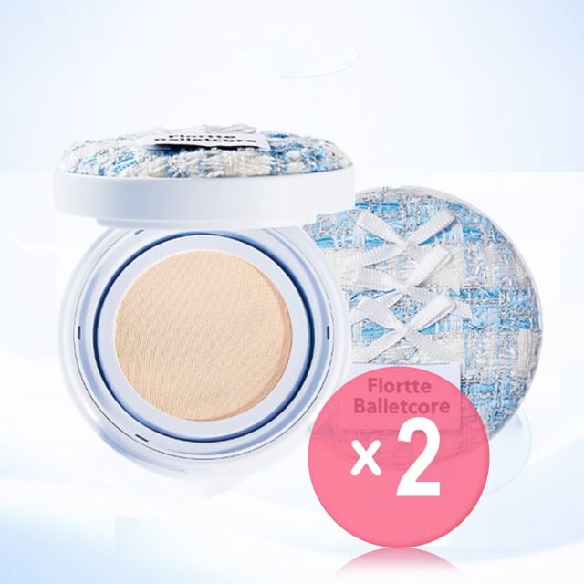 FLORTTE-Soft Matte Cushion Foundation - Blue 00 Cloud Souffle - 13g 2pcs Bundle Set