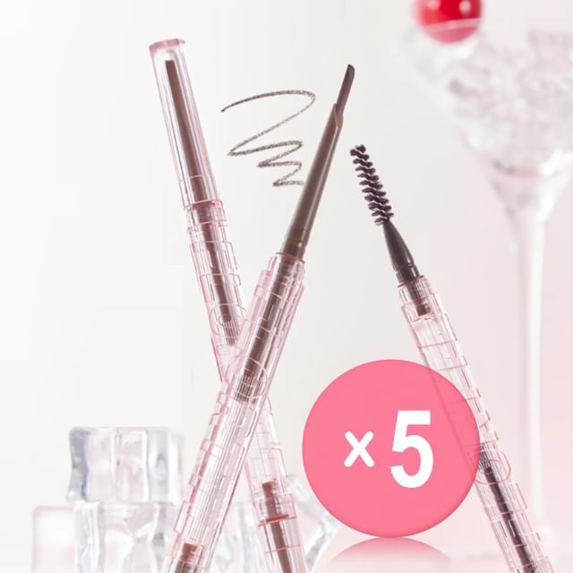 FLORTTE-Solid Small Machete Eyebrow Pencil - 6 Colors 5pcs Bundle Set