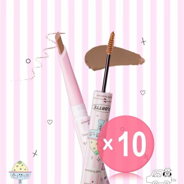 FLORTTE-Crayon et mascara sourcils 2-en-1 édition spéciale - lot de 10