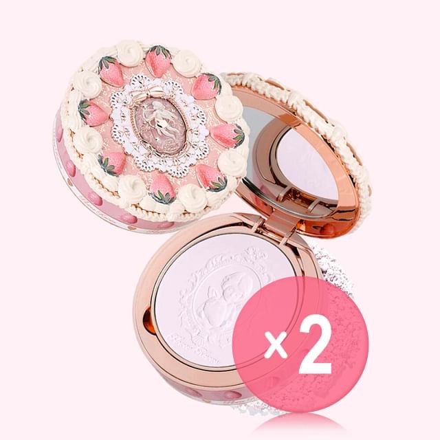 Flower Knows-Strawberry Cupid Pressed Powder - 01 Soft Lavender 2pcs Bundle Set