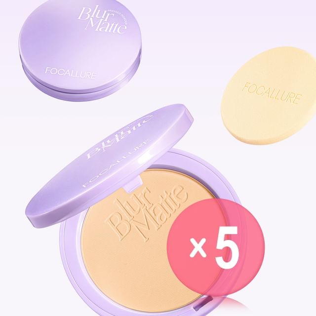 FOCALLURE-Blur Matte Pressed Powder - 4 Colors 5pcs Bundle Set