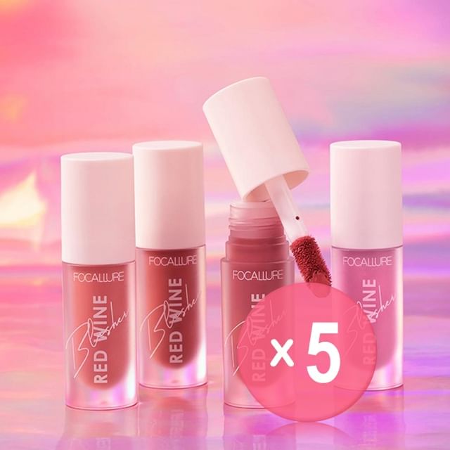 FOCALLURE-HANGOVER Red Wine Blusher - 4 Colors 5pcs Bundle Set