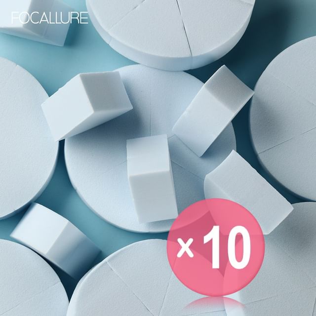 FOCALLURE-Match Max Make Up Sponge - 6 Count Wedges 10pcs Bundle Set