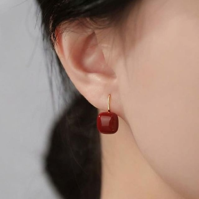 FOON-925 Sterling Silver Geometric Drop Earring