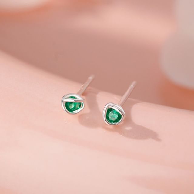 FOON-999 Silver Rhinestone Ear Stud