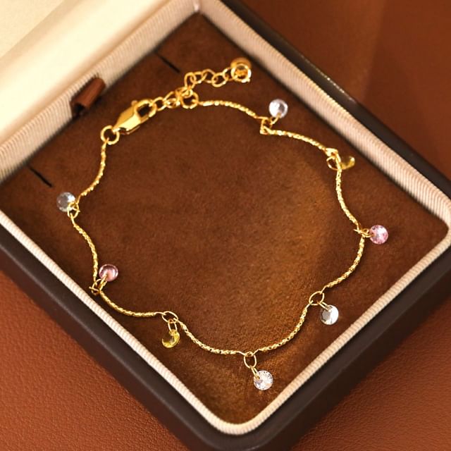 Forainer-925 Sterling Silver Rhinestone Bracelet
