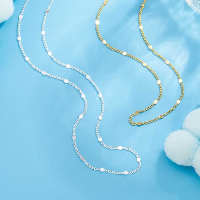 Forainer-Disc Alloy Station Necklace
