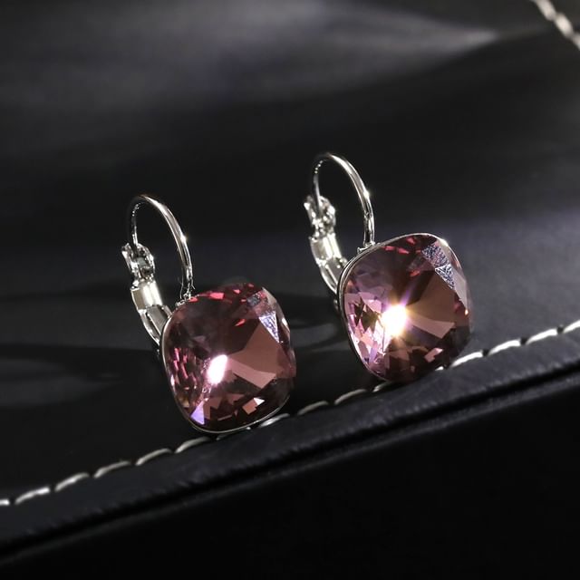 Forainer-Faux Crystal Alloy Leverback Earring