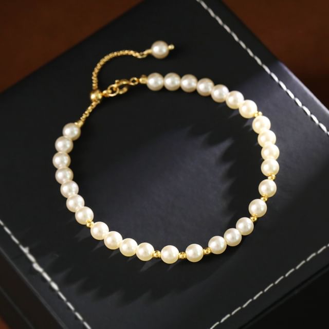 Forainer-Faux Pearl Bracelet