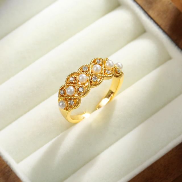 Forainer-Faux Pearl Ring