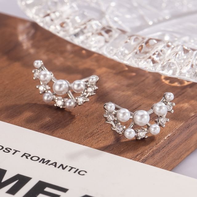 Forainer-Faux Pearl Stud Earring