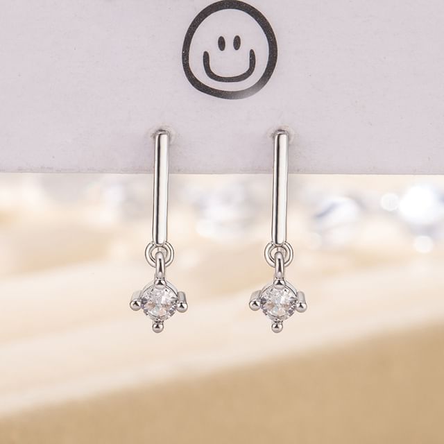 Forainer-Rhinestone Alloy Drop Earring