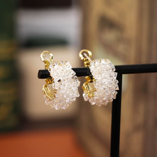 Forainer-Rhinestone Leverback Earring