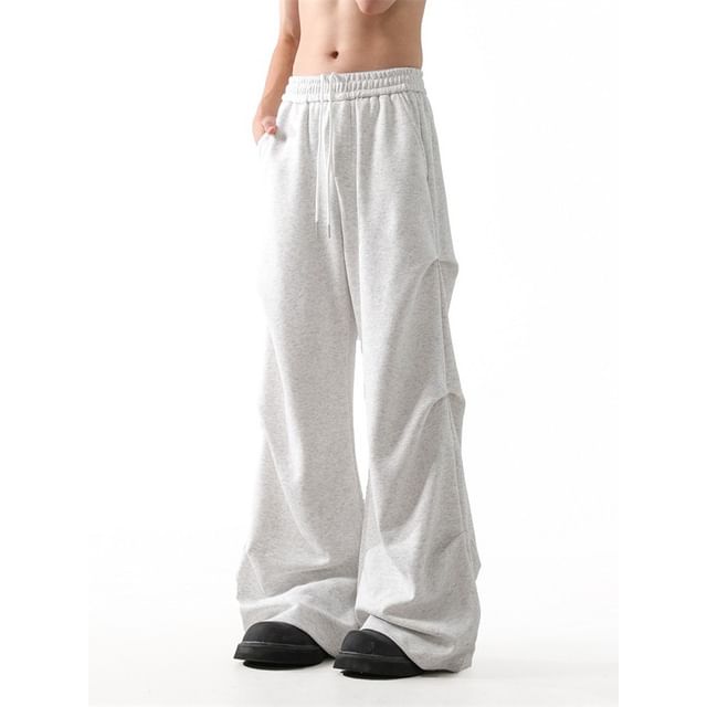 FORSETI-Drawstring Waist Ruched Flared Sweatpants