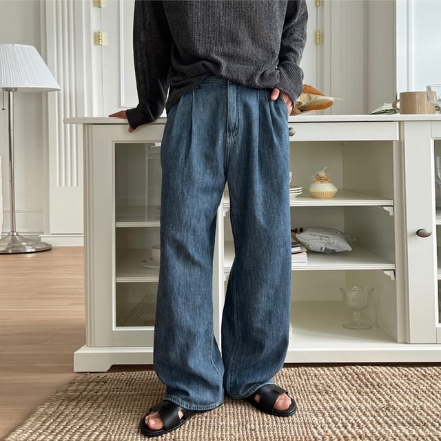 FORSETI-High Waist Wide Leg Jeans