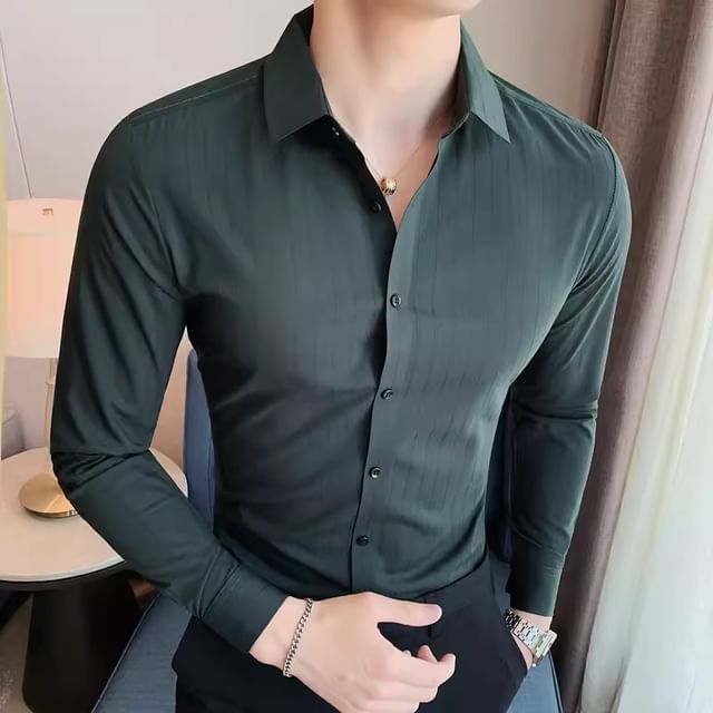 FORSETI-Long-Sleeve Striped Shirt