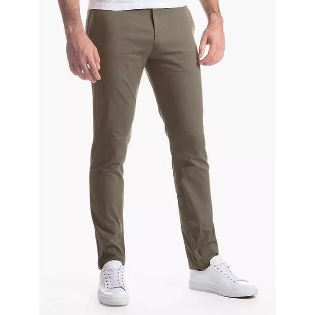 FORSETI-Mid Rise Plain Straight Leg Pants
