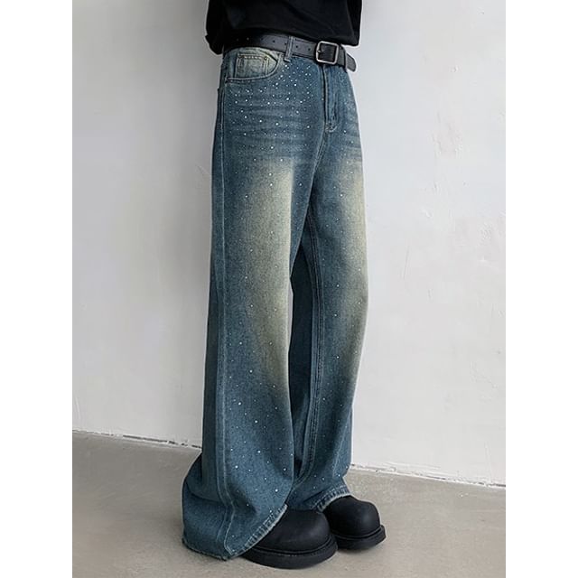 FORSETI-Mid Waist Washed Flared Jeans