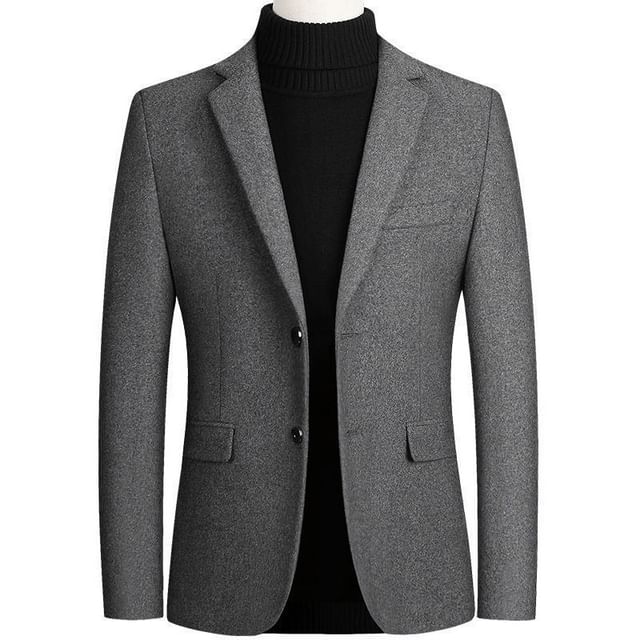 FORSETI-Notch Lapel Single-Breasted Blazer