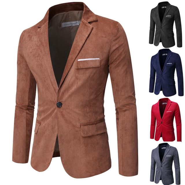 FORSETI-One Buttoned Plaid Blazer