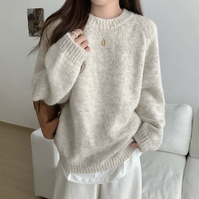 FR-Crew Neck Plain Sweater