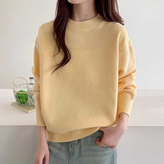 FR-Crew Neck Plain Sweater