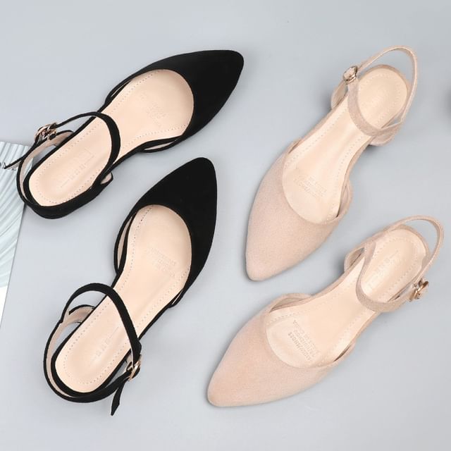 FRAISO-Almond Toe Chunky Heel Sandals