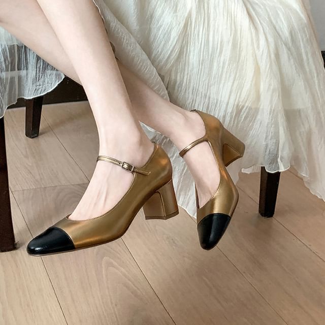 FRAISO-Block Heel Mary Jane Pumps