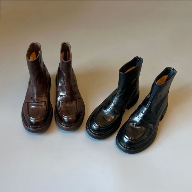 FRAISO-Platform Panel Zip Short Boots