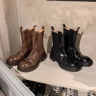 FRAISO-Platform Plain Chelsea Boots