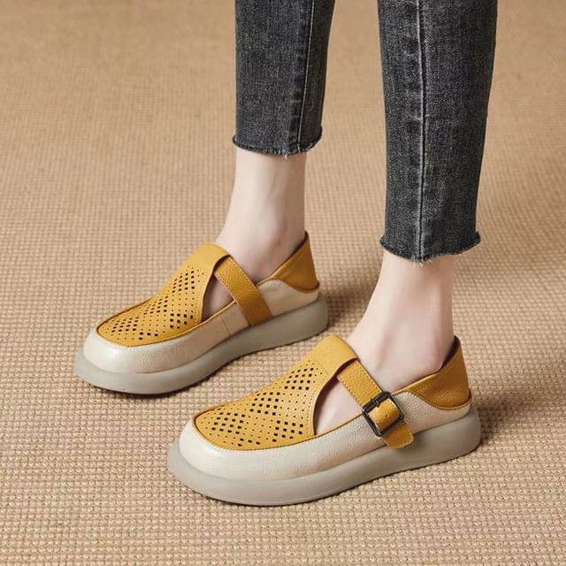FRAISO-Platform Two Tone Mary Jane Shoes