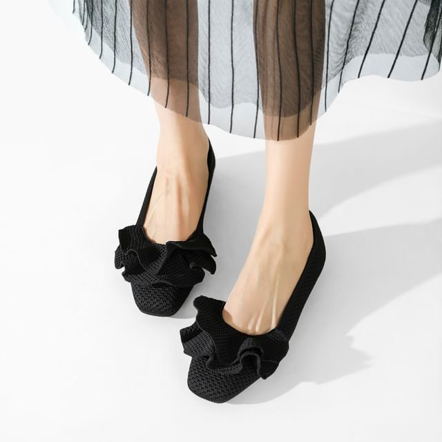 FRAISO-Polka Dot Ruffled Flats